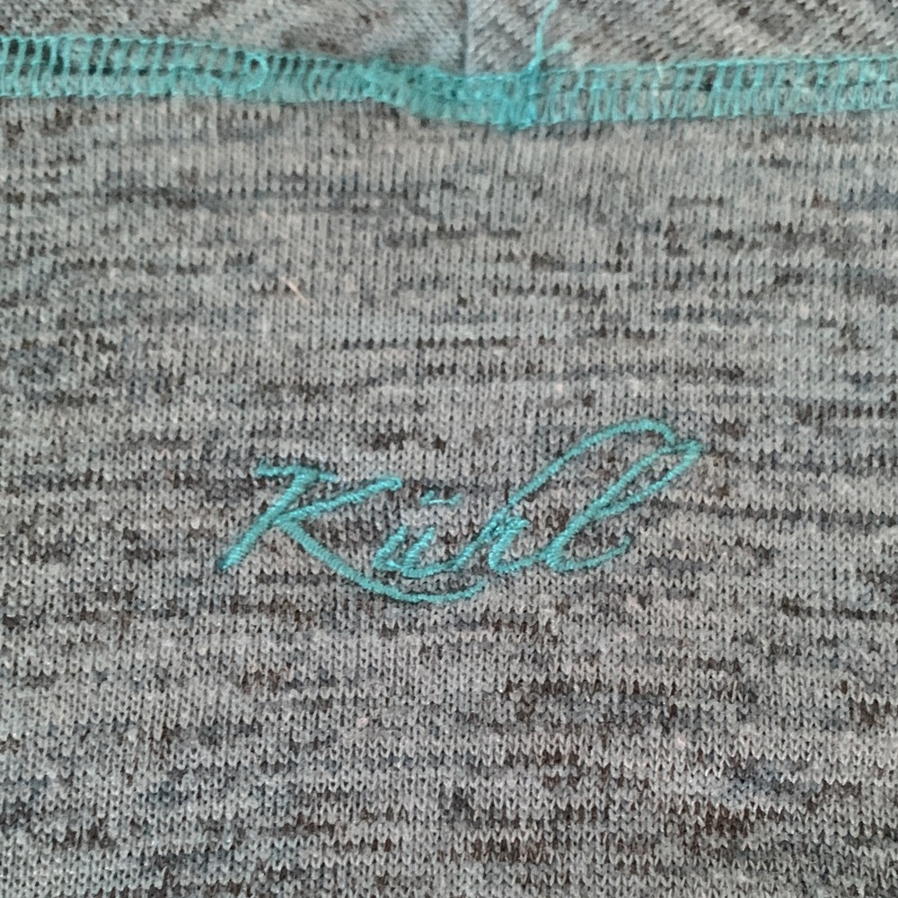 Kuhl Women's Heathered Teal Lea Cowl Neck Sweatshirt XS Lagenlook Cabincore - Picture 4 of 9